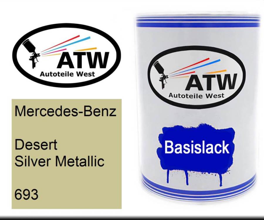 Mercedes-Benz, Desert Silver Metallic, 693: 500ml Lackdose, von ATW Autoteile West.